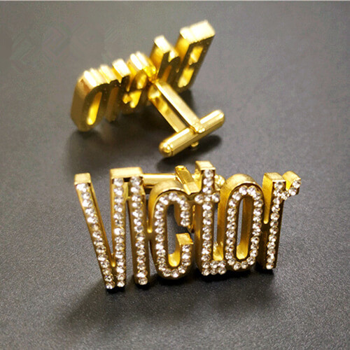 wholesale Rhinestone custom company logo cufflinks with diamonds manufacturers and factory websites online